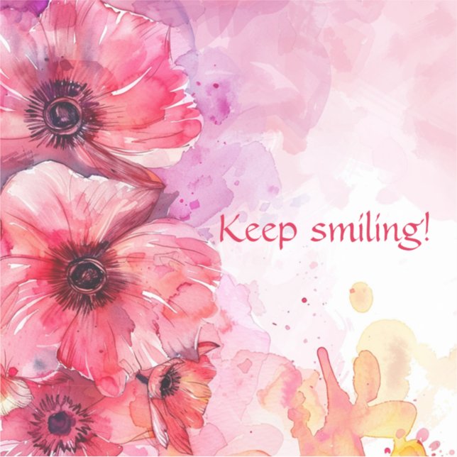 Pegatina Watercolor Vibrante floral (Anverso)