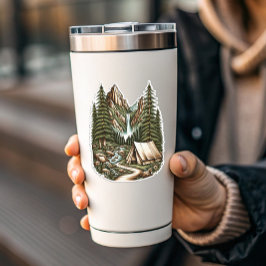 Pegatina Waterfall Campsite Vinyl Sticker | Die-Cut-Sticker