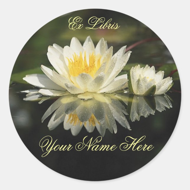Pegatina Waterlily Bookplate (Anverso)