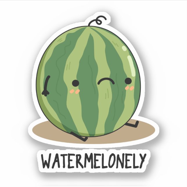 Pegatina Watermelonly Funny Watermelon Fruit Pun (Anverso)