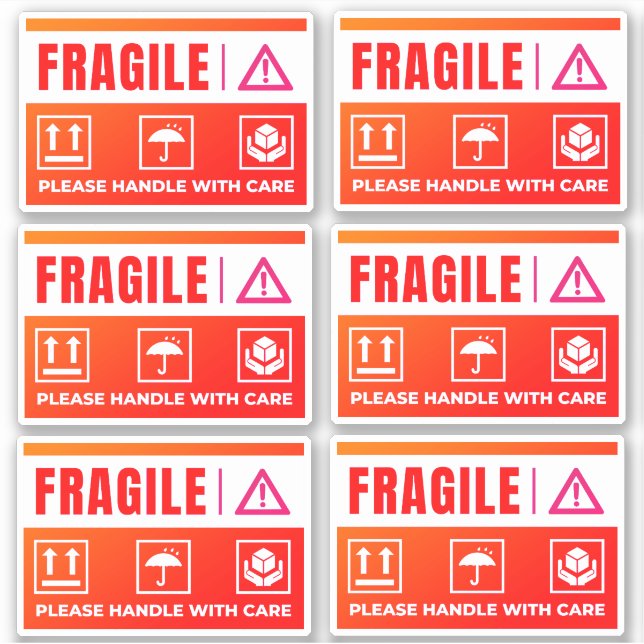 Pegatina Waterproof Fragile Stickers (Handle with Care) (Anverso)
