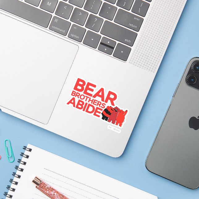 Pegatina We Bare Bears - Bear Brothers Abide (Ordenado portátil con iPhone)