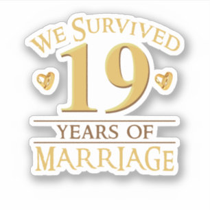 Pegatina We Survived 19 Years Of Marriage Couple 19th Anniv