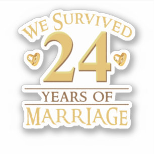 Pegatina We Survived 24 Years Of Marriage Couple 24th Anniv