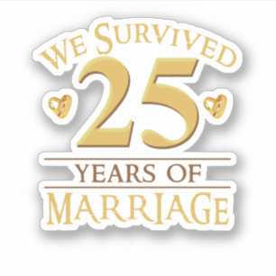 Pegatina We Survived 25 Years Of Marriage Couple 25th Anniv
