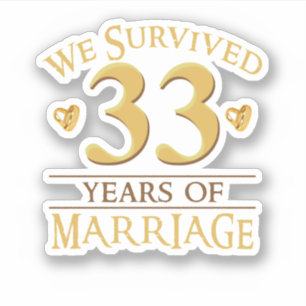 Pegatina We Survived 33 Years Of Marriage Couple 33rd Anniv