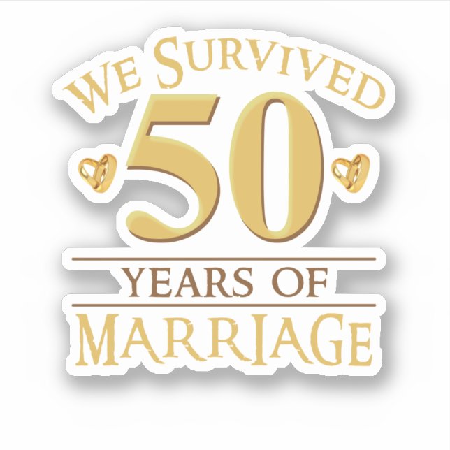 Pegatina We Survived 50 Years Of Marriage Couple 50th Anniv (Anverso)