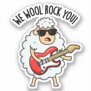 Pegatina We Wothe Rock You Funny Sheep Pun