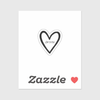 Pegatina Wedding Heart Outlined Bride Groom 