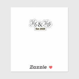 Pegatina Wedding Mr and Mrs temporary 