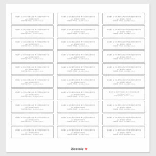 Pegatina Wedding Pre-addressed Return Label Minimalist J102