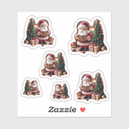 Pegatina Weihnachtsmann mit Tannenbaum in 3D - 6