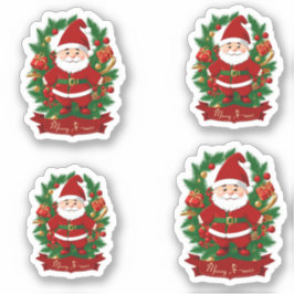 Pegatina Weihnachtsmann mit Tannenzweigen - 4