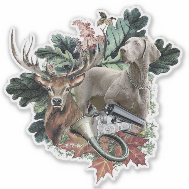 Pegatina  Weimaraner  (Anverso)