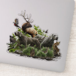 Pegatina Weimaraner, "Fantasma gris"