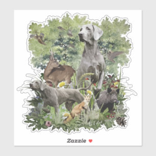 Pegatina Weimaraner, "Fantasma gris"