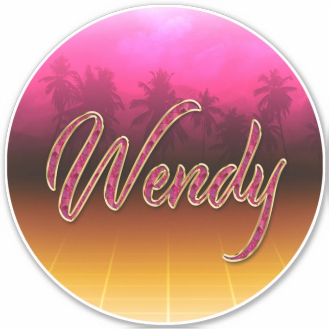 Pegatina Wendy Vorname Name golden pink Aufkleber Sticker (Anverso)