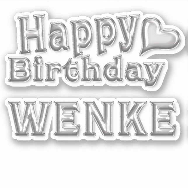 Pegatina Wenke Happy Birthday silver Aufkleber Sticker (Anverso)