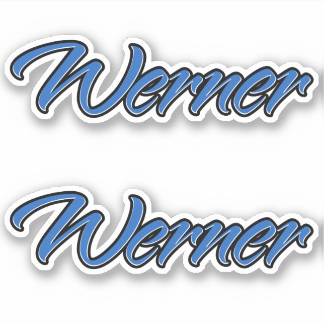 Pegatina Werner Name blue Aufkleber Sticker Stickerset (Anverso)