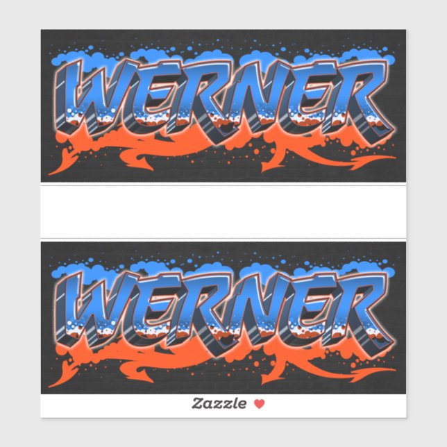 Pegatina Werner Vorname Name Graffiti Aufkleber Sticker (Hoja)