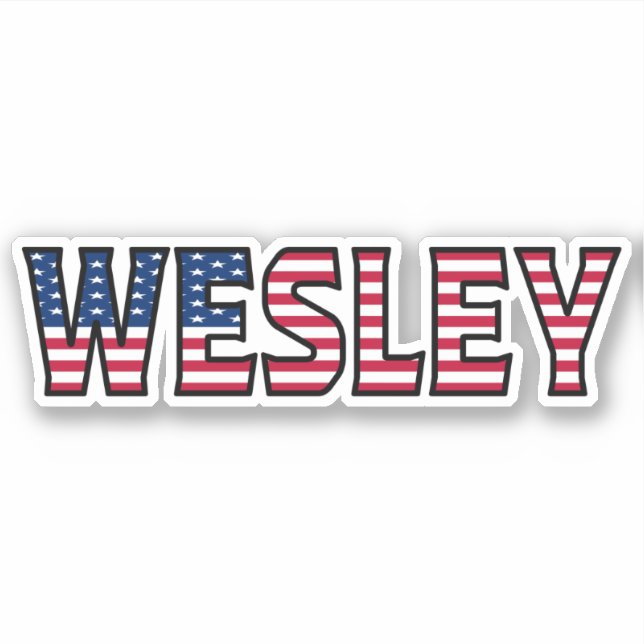 Pegatina Wesley Name Vorname USA Sticker Stickerset (Anverso)