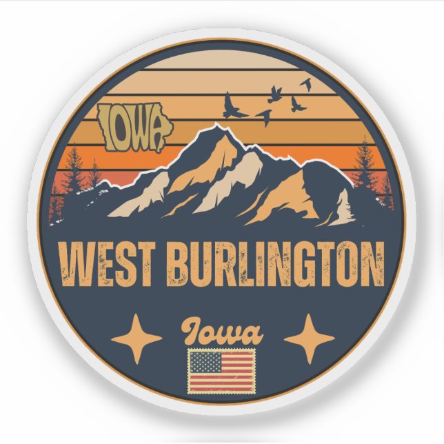 Pegatina West Burlington, Iowa (Anverso)