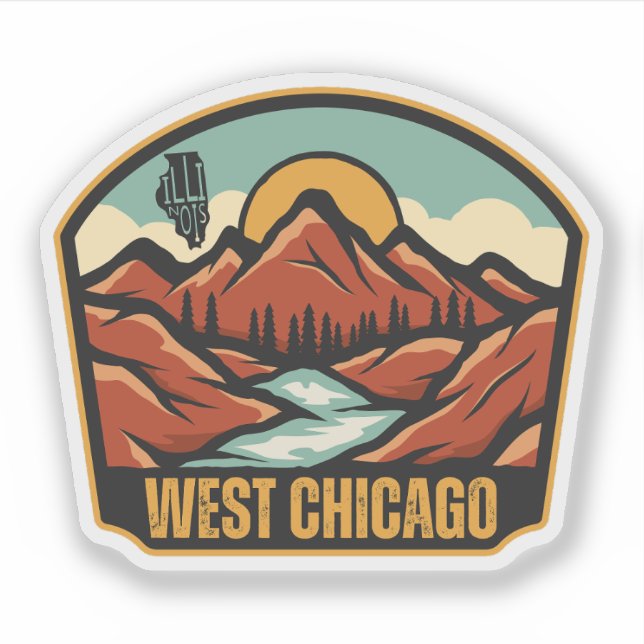 Pegatina West Chicago, Illinois  (Anverso)