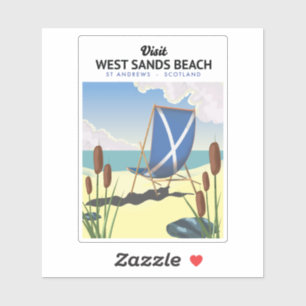 Pegatina West Sands Beach, St Andrews Scotland