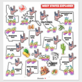 Pegatina West States Explorer — Educational Sticker