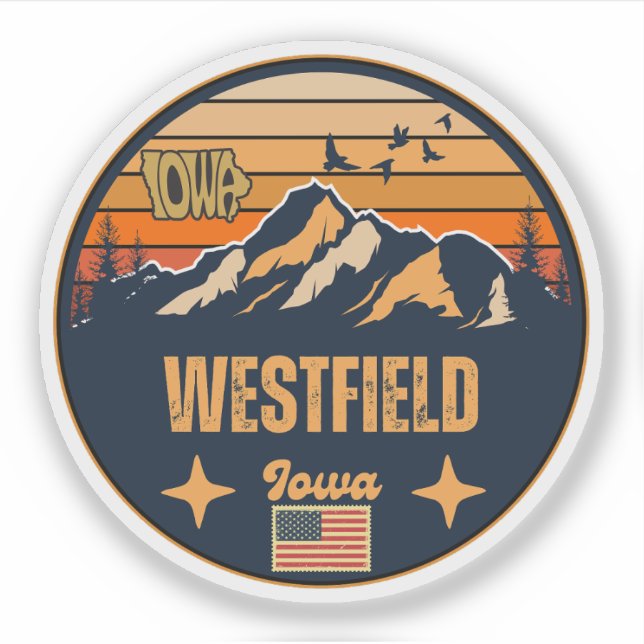 Pegatina Westfield, Iowa (Anverso)