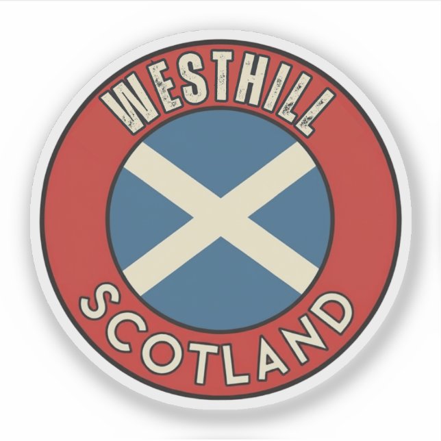 Pegatina Westhill, Escocia (Anverso)
