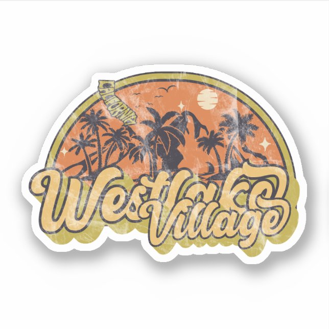Pegatina Westlake Village, California (Anverso)