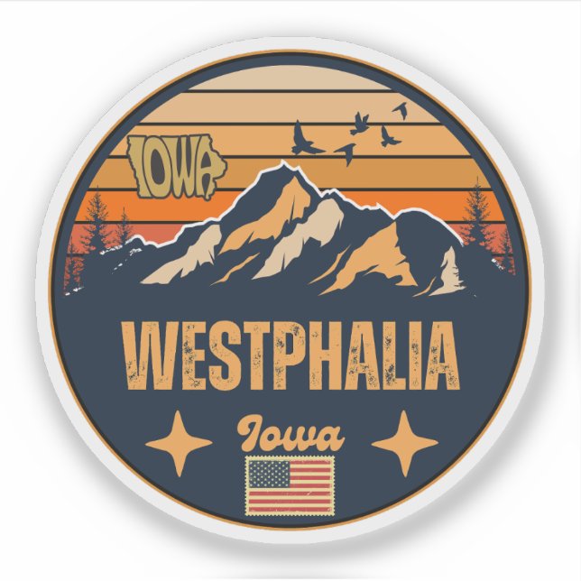 Pegatina Westphalia, Iowa (Anverso)