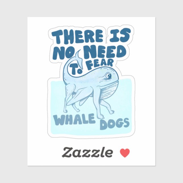 Pegatina Whale Dog funny creature (Hoja)