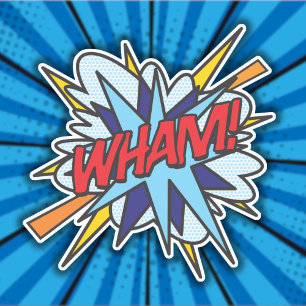 Pegatina WHAM Fun Retro Libro Pop Art
