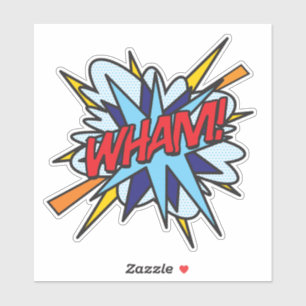 Pegatina WHAM Fun Retro Libro Pop Art