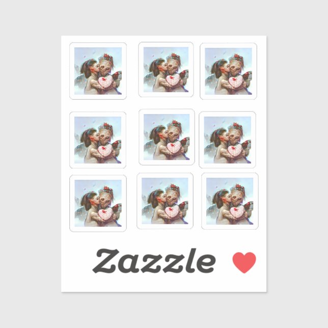 Pegatina Whimsical Alien Romance (Hoja)