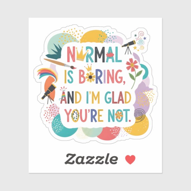 Pegatina Whimsical Art Teacher Creative Quote Design (Hoja)