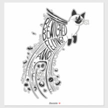 Whimsical en vuelo de Halloween: Gato siamés en vu