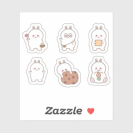 Pegatina Whimsical Notebook Bunny Art Collection