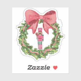 Pegatina Whimsical Nutcracker Christmas Wreath