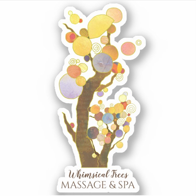 Pegatina Whimsical Trees Business Promotion (Anverso)
