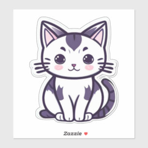 Pegatina "Whisker Wonderland: Diseño de Personajes de Gatos