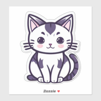 Pegatina "Whisker Wonderland: Diseño de Personajes de Gatos