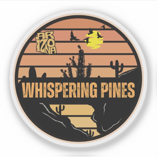 Pegatina Whispering Pines, Arizona (Anverso)