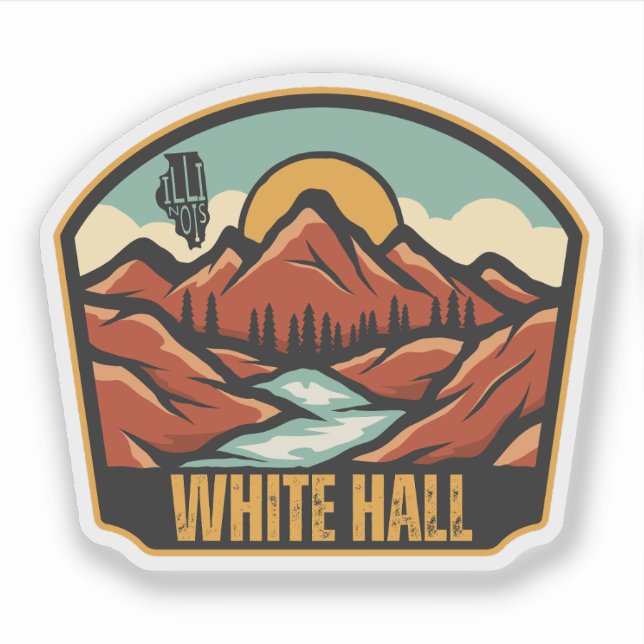 Pegatina White Hall, Illinois  (Anverso)