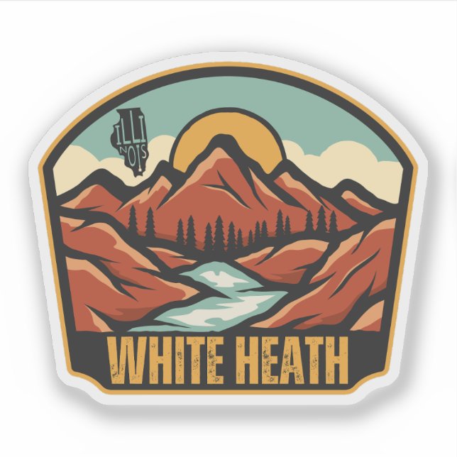 Pegatina White Heath, Illinois  (Anverso)