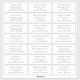Pegatina White Modern Bold Boda Dirección de invitado