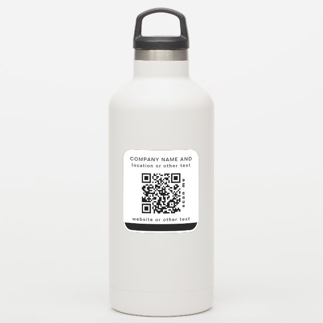 Pegatina White Vinyl square Business Código QR Botella de a (Botella de agua)