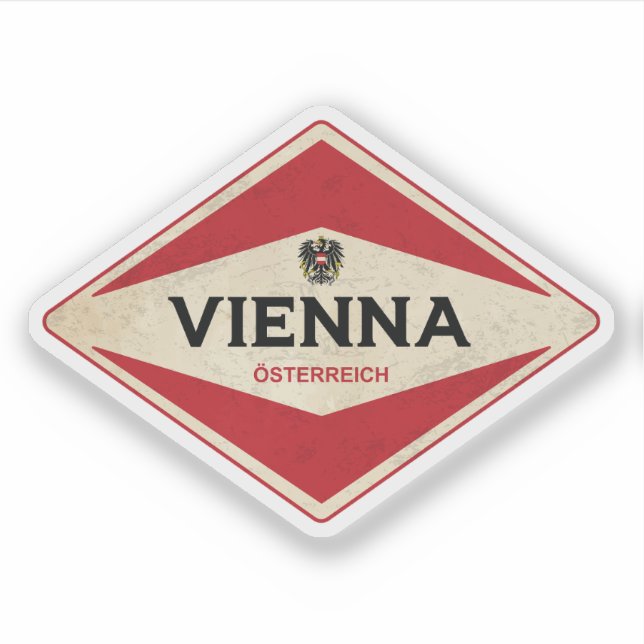 Pegatina Wienna Austria Vintage (Anverso)